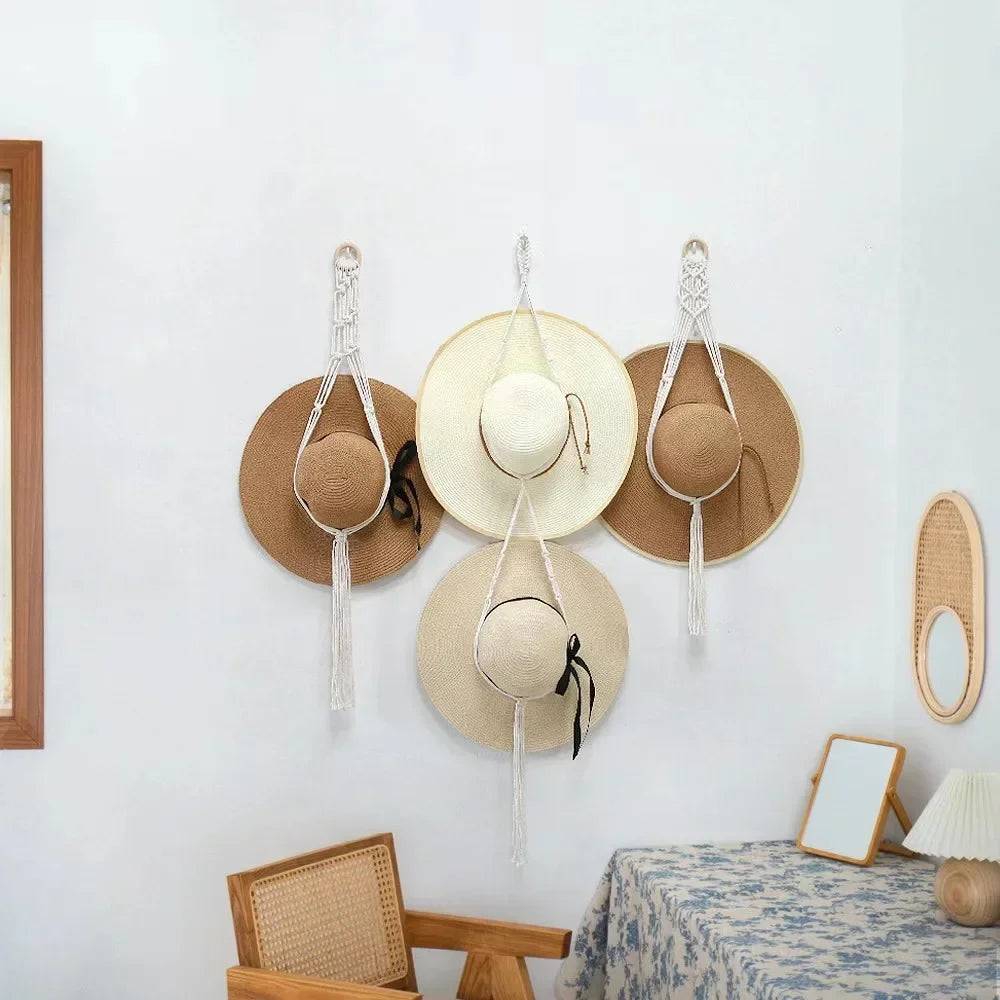 Nordic Style Boho Cotton Hat Wall Hanger