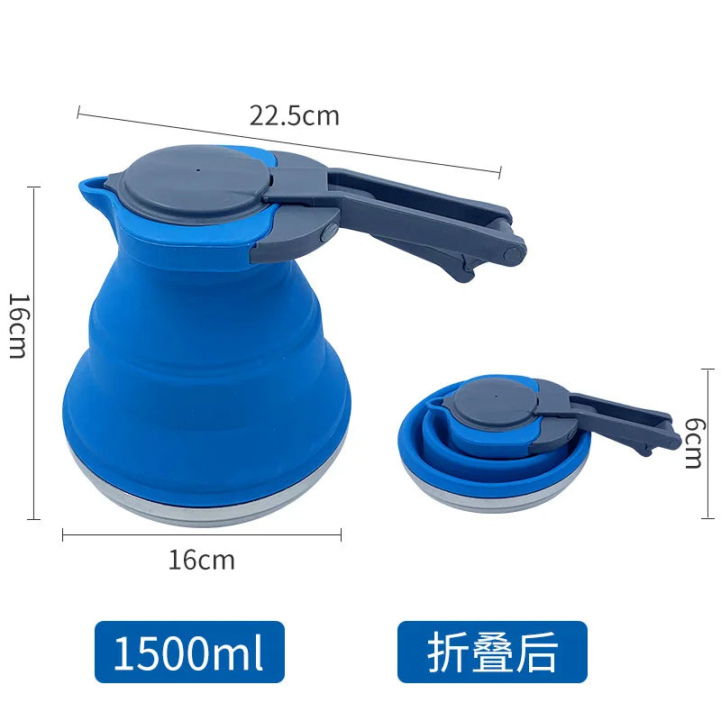 Collapsible Silicone Kettle 1.2L Steel Bottom