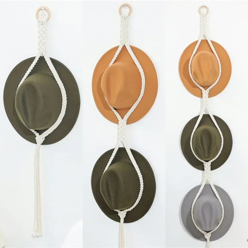 Nordic Style Boho Cotton Hat Wall Hanger