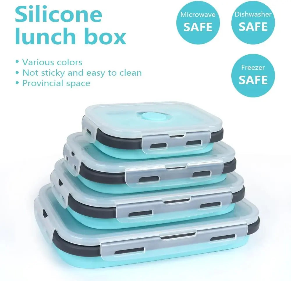 4PS Collapsible Food Storage Containers with Lids & Vent