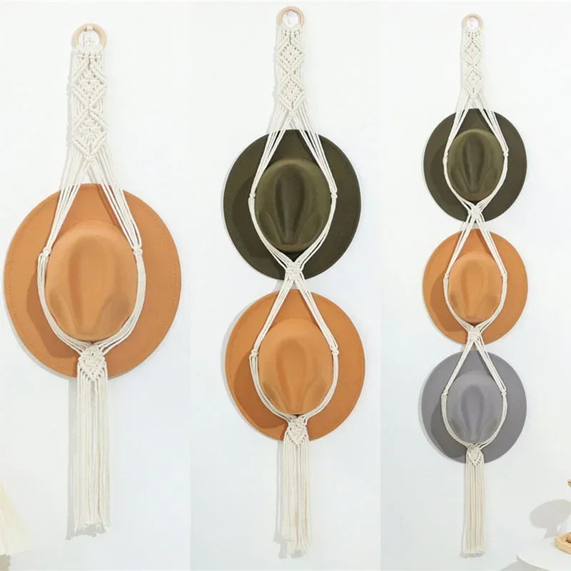 Nordic Style Boho Cotton Hat Wall Hanger