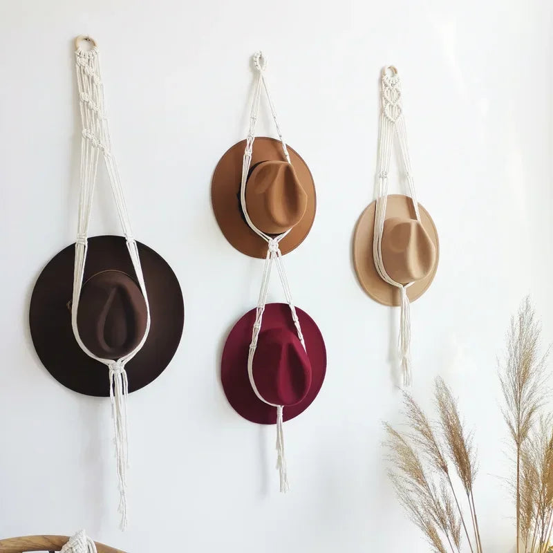 Nordic Style Boho Cotton Hat Wall Hanger