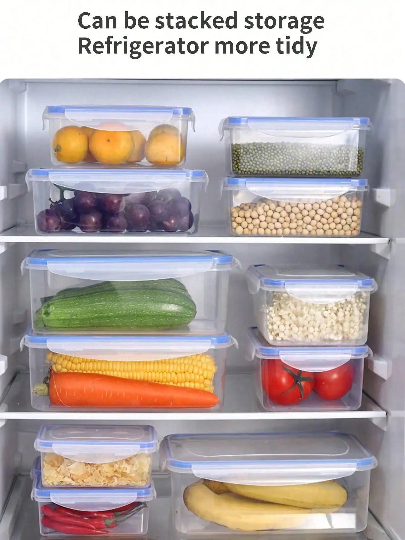 Sealed Rectangular Refrigerator storage box with lid