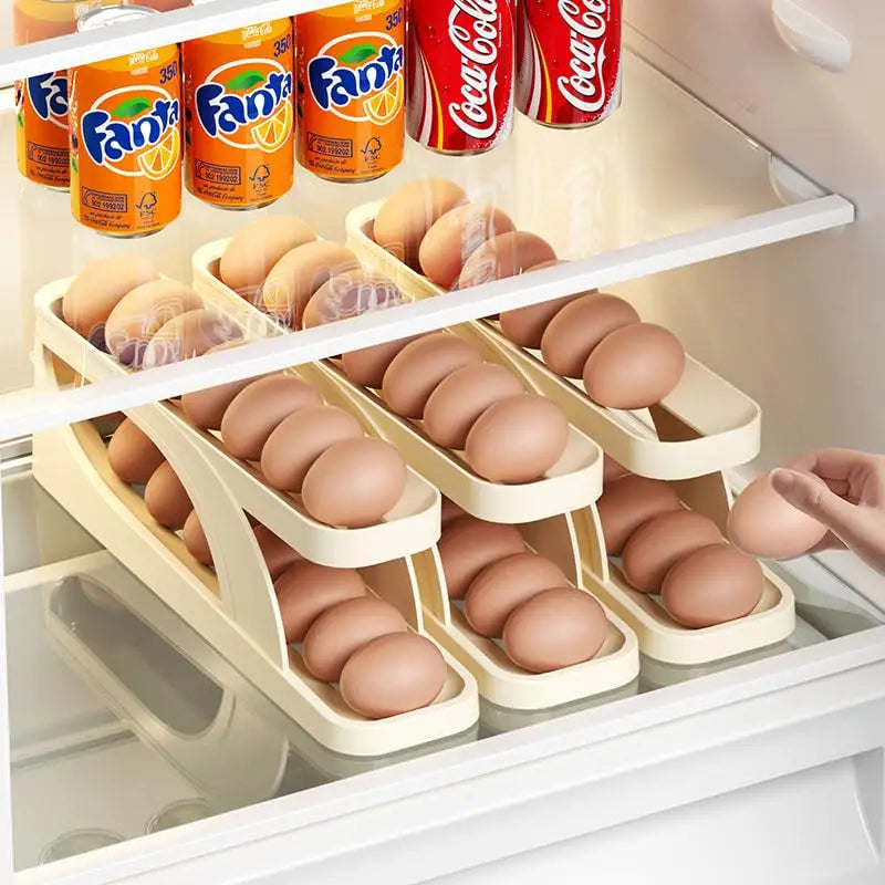 Space saving Automatic Rolling Double-layer Egg Dispenser