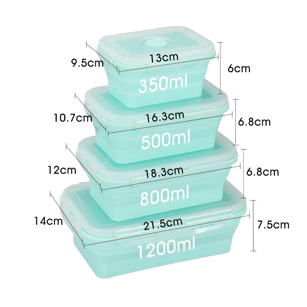 4PS Collapsible Food Storage Containers with Lids & Vent